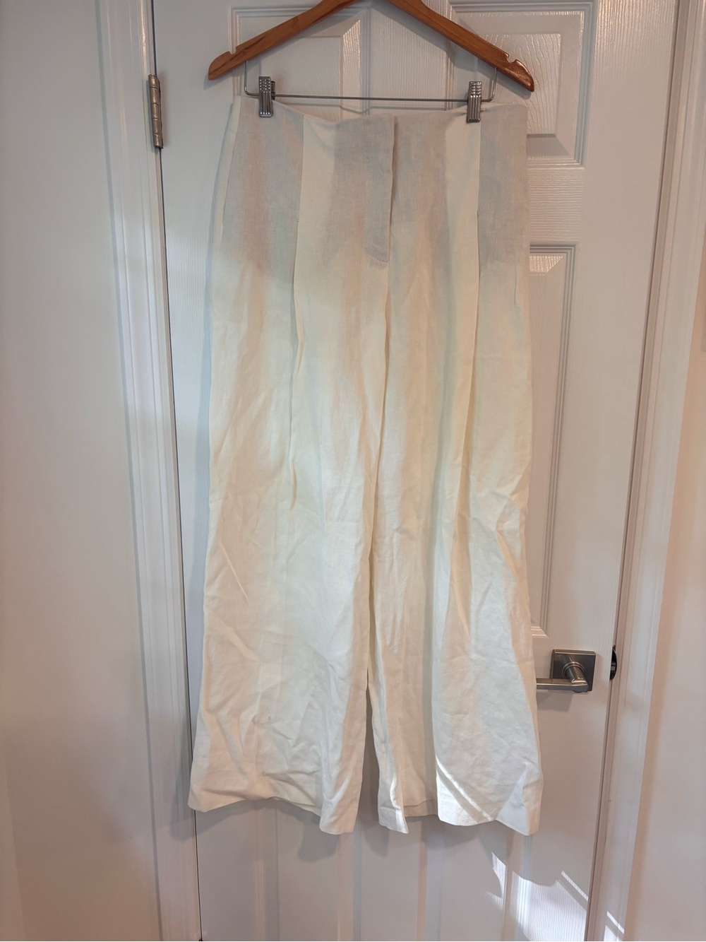 Zara white linen pants size large NWT
